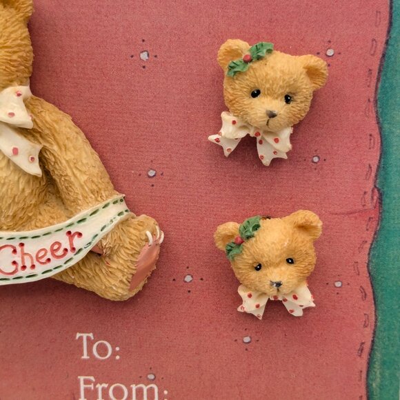 Cherished Teddies Holiday Lapel Pin & Earring Set (141860) 1995 - Picture 3 of 5